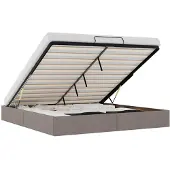 vidaXL Bedframe zonder matras 180x200 cm stof taupe