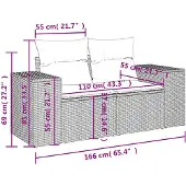 vidaXL 7-delige tuinbankset met kussens, bruin polyrotan