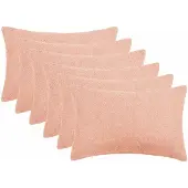 vidaXL Kussensloop 6 st HEERLEN Roze 50 x 75 cm Bouclé