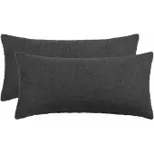 vidaXL Kussensloop 2 st HEERLEN Donkergrijs 40 x 70 cm Bouclé