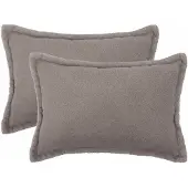 vidaXL Kussensloop 2 st HOUTEN Lichtgrijs 50 x 80 cm Bouclé
