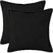 vidaXL Kussensloop 2 st HOUTEN Zwart 55 x 55 cm Bouclé