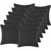 vidaXL Kussensloop 12 st HOUTEN Donkergrijs 50 x 50 cm Bouclé