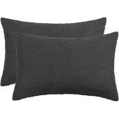 vidaXL Kussensloop 2 st HEERLEN Donkergrijs 50 x 75 cm Bouclé