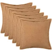 vidaXL Kussensloop 6 st HOUTEN Beige 80 x 80 cm Bouclé