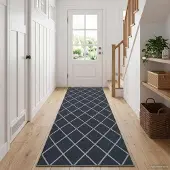 vidaXL Tapijt Runner ORIZ 1150 gsm Zwart gaaspatroon