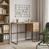 vidaXL Bureau met opslag Artisanaal eiken 100 x 50 x 75 cm