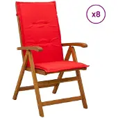 vidaXL Ligstoelen voor Tuin 8 st Naturel Massief Acacia Hout