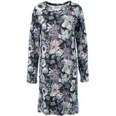 Essenza Emmy Violesta Nachthemd Lange Mouw Antraciet - S