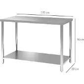 HOMCOM Werkbank - Roestvrij staal - 120x60x86cm - Zilver