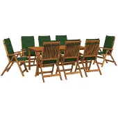 vidaXL Tuin Eettafel Set 8-zits Naturel Massief Acacia Hout