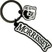 Rock Off Morrissey - Text Logo Charm Sleutelhanger - Wit/Zwart