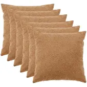 vidaXL Kussensloop 6 st HEERLEN Beige 80 x 80 cm Bouclé