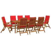 vidaXL 9-delige tuindinset Naturel Massief Acacia Hout