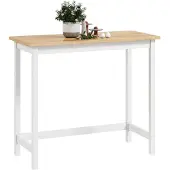 HOMCOM Bartafel Rubberhout 108L x 48B x 91H cm Eiken