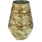 Meander Vaas/Windlicht glas antiek look Ø15xH23cm