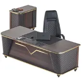 AEA Bureau, kantoortafel, kantoorstoel, dressoir, set, zwart, werkkamer, kantoor