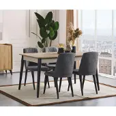 AEA Esszimmer Set Esstisch und 4x Stühle Elegant Möbel Holz set 5tlg
