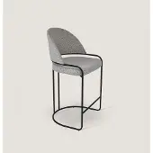 AEA Grauer Barhocker Mit Edelstahlfüßen Esszimmerstuhl Hohe Design Stühle