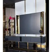 AEA rtv Lowboard, TV-standaard, salontafel, woonkamer, modern, hout, zwart, design