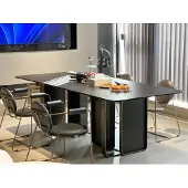 AEA Esstisch Tisch Esszimmer Wohnzimmer Edelstahl Garnitur Holz Design Tische
