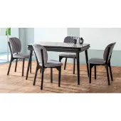 AEA Esszimmer Set Ausziehbar Esstisch 4x Stühle Modern Set Schwarz Essgruppe 5tlg