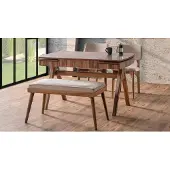 AEA Esszimmer Set Hocker Hochwertig Garnitur Tisch 2x Stühle Design Modern Möbel