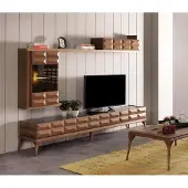 AEA Sideboard Wandschrank TV Wohnwand Lowboard Wandregal mit LED Hochglanz
