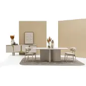 AEA Esszimmer Set Esstisch 210cm mit 6х Stühle Gemälde Moderne Möbel 9tlg.
