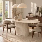 Giga Meubel Eettafel Michal Travertinlook Ovaal 200cm