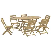 vidaXL 7-delige Tuinset massief acaciahout