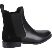 Hush puppies Colette Leren Vrouwen Zwarte Brede Pasvorm Flat Chelsea Boots