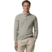 Profuomo groen poloshirt normale fit gemeleerd