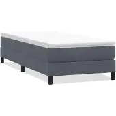 vidaXL Boxspring zonder matras fluweel donkergrijs 90x210 cm