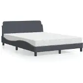 vidaXL Bed met matras "Dover" fluweel donkergrijs 120x200 cm