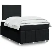 vidaXL Boxspring met matras stof zwart 120x190 cm