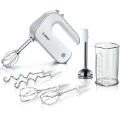 Bosch MFQ4075DE, Handmixer, Zilver, Wit, Kneden, Mixen, 1,4 m, Kunststof, 550 W