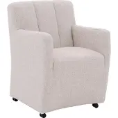 Goossens Eetkamerstoel Lewise - Met Armleuning - Stof - Beige