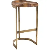 AEA Brauner Holz Barstuhl Elegant Modern Sitzhocker für Wohnzimmer