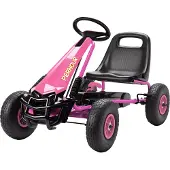 AIYAPLAY Pedal Go Kart-Kunststof, Staal-110L x 61B x 62H cm-Roze