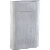 Ptmd Elenia White Ceramic Oval High Pot Fine Lines L
