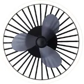 Brilliant Draadlamp Plafondventilator Capo Zwart