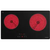 Klarstein Glaskeramische kookplaat - 60 cm, Slimline 2-zones VTC-kookplaat met touch-bediening, Digitale timer & kinderslot – Ruimtebesparende keramische kookplaat voor compacte keukens