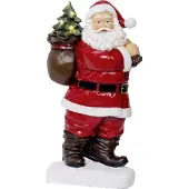 Lumineo Beeld Kerstman LED 9x19,5x31,5cm Rood rood Kunststof Kerstverlichting
