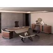AEA Moderner Arbeitszimmer Set Luxus Möbel Eckschreibtisch Sideboard Massivholz