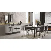 AEA Esszimmer Set Esstisch Holz Metall Luxus 4x Stühle Design 7tlg Sideboard