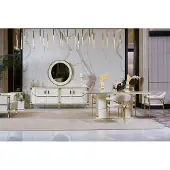 AEA Luxus Esszimmer Set Esstisch + 6x Stühle + Anrichte Essgruppen Sideboard 8 tlg