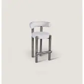 AEA Designer Weißer Barhocker Mit Edelstahlfüßen Luxus Einsitzer Bar Möbel