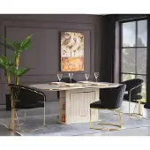 AEA Essecke Luxus Essgruppe Komplette Esszimmer Esstisch Stühle 7tlg Beige