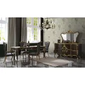 AEA Esszimmer Luxus Essgruppe Sideboard Esstisch Stühle Holz 10tlg Braun